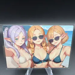 Frieren, Leafa & Zelda Anime Waifu Card Doujin ACG Goddess Holo - Image 2
