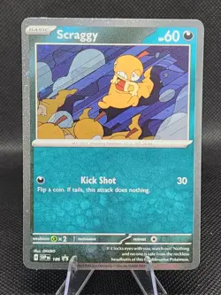 Pokemon TCG Scraggy Black Star Promo SVP186 Cosmos Holo Card - Image 1