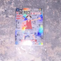 Bandai Namco Promo Holo Monkey D. Luffy US Voyage One Piece CCG 5000 Power Card - Image 1