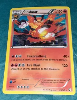Pokemon Card Emboar 26/149 Boundaries Crossed Cosmos Holo - Image 1