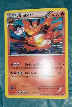 Pokemon Card Emboar 26/149 Boundaries Crossed Cosmos Holo - Image 2