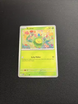 Pokemon TCG Budew Card Prismatic Evolutions 004/131 Common Regular - Image 1