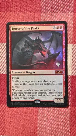 Terror of the Peaks Promo Pack: Core Set 2021 M21 (Foil) MTG Mythic - Image 1