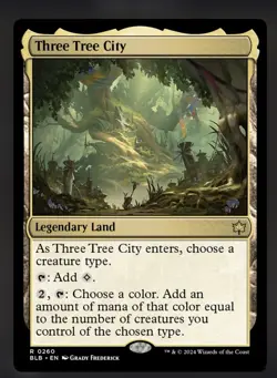 Magic: The Gathering Three Tree City Legendary Land Rare Bloomburrow 260 EN - Image 1
