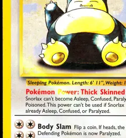 1999 Pokemon SNORLAX Jungle Set HIGHLIGTER INK ERROR Misprint Card 27/64 RARE - Image 2