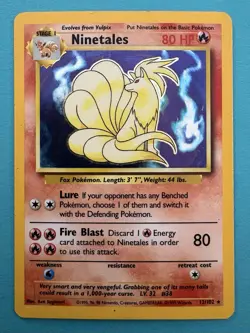 Ninetales Holo 12/102 – Base Set – WOTC 1999 – LP – Pokemon Card - Image 1