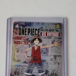 One Piece CCG Monkey D. Luffy US Voyage Promo Card Bandai Namco Card Stock - Image 1