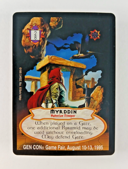 Myrddin - Gen Con Promo - Hyborian Gates CCG card (1995 Cardz) Vallejo Gencon - Image 1