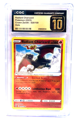 2023 POKEMON " PRISTINE " GRADE 10 ! RADIANT CHARIZARD HOLO # 020/159 AWESOME ! - Image 1
