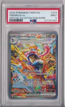 2024 Pokemon TWM EN Greninja EX Special Illustration Rare #214 PSA 9 Mint - Image 1