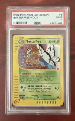 Pokemon Butterfree 5/165 Expedition Base Set Holo Rare English PSA 9 2002 - Image 1
