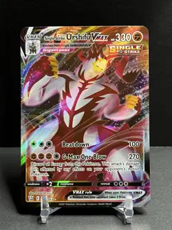 POKEMON TCG SINGLE STRIKE URSHIFU VMAX 086/163 ULTRA RARE HOLO SWSH05 NM - Image 1