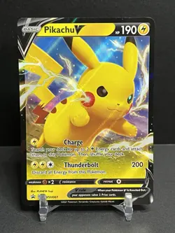 POKEMON TCG PIKACHU V HOLO BLACK STAR PROMO SWSH061 NM - Image 1