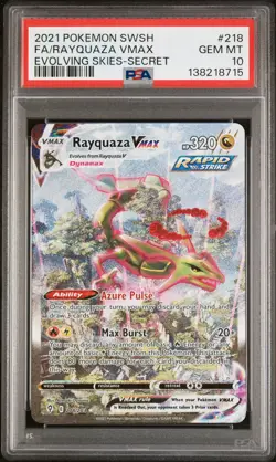 2021 POKEMON SWORD & SHIELD EVOLVING SKIES SECRET FULL ART/RAYQUAZA VMAX PSA 10 - Image 1