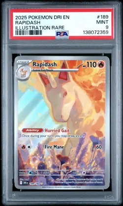 Rapidash IR 189/182 Pokemon Destined Rivals PSA 9 #2359 - Image 1