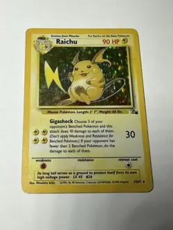 Pokemon Raichu 14/62 Base Set Holo - Image 1