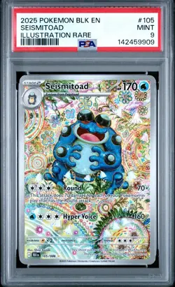 2025 POKEMON BLK EN-BLACK BOLT ILLUSTRATION RARE #105 SEISMITOAD PSA 9 - Image 1