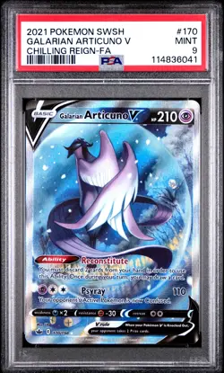Galarian Articuno V 2021 Pokemon Chilling Reign PSA 9 #170 - Image 1