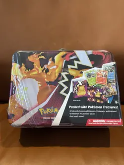 Pokemon TCG Charizard Collectors Treasure Chest Lunch Box Tin - Image 1