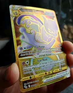 Pokemon TCG Mewtwo VSTAR 086/078 Pokemon Go Gold Secret Rare MINT - Image 1