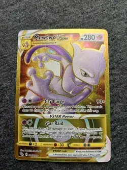 Pokemon TCG Mewtwo VSTAR 086/078 Pokemon Go Gold Secret Rare MINT - Image 2