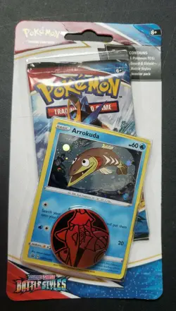 Pokemon Brand NEW Sealed Arrokuda Battle Styles Checklane Blister Booster Pack - Image 1