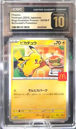 2025 Pokemon Mcdonald's Promo (JP) Pikachu Pristine #020/M-P CGC 10 PRI - Image 1