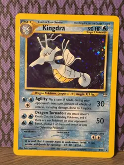 Pokemon TCG Kingdra 8/111 Neo Genesis Holo Rare Stage 2 Unlimited English 2000 - Image 1