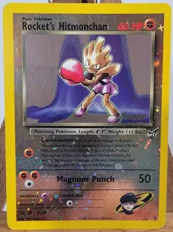Rocket’s Hitmonchan 9 Best of Game Promo Winner Reverse Holo LP Pokemon Card Vtg - Image 2