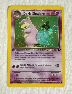 Pokemon TCG Dark Slowbro 1st Edition Rare Holo Card #12/82 Team Rocket - MP - Image 1