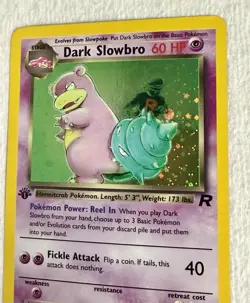 Pokemon TCG Dark Slowbro 1st Edition Rare Holo Card #12/82 Team Rocket - MP - Image 2