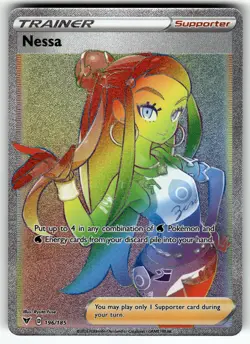 Nessa (Secret) 196/185 SWSH04: Vivid Voltage NM Pokemon Card TCG - Image 1