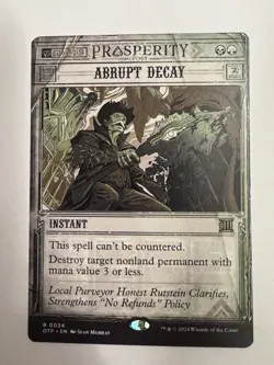 Magic: The Gathering - Abrupt Decay (Showcase) - Outlaws (OTP) - Prosperity Post - Image 1