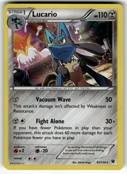 Lucario (63) 63/124 XY - Fates Collide LP Pokemon Card TCG - Image 1