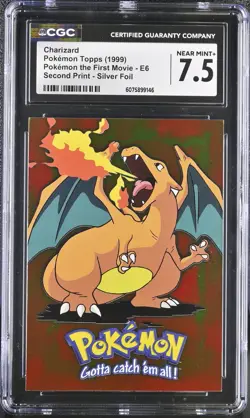 CGC 7.5 Charizard 1999 the First Movie Topps E6 Silver Foil Pokemon Card - Image 1