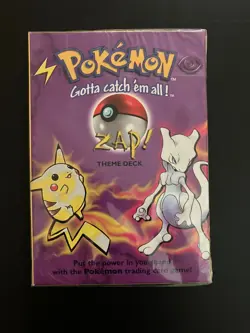 Pokemon ZAP! Theme Deck WOTC FACTORY SEALED 1999 PIKACHU MEWTWO 742818060585 - Image 1