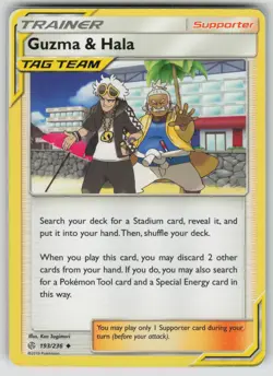 Pokemon Guzma & Hala Uncommon SM - Cosmic Eclipse 193/236 NM - Image 1