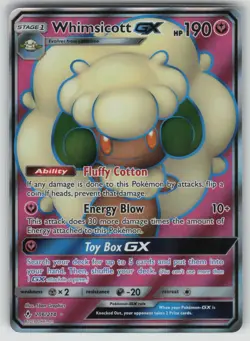 Pokemon Whimsicott GX (Full Art) Ultra Rare SM - Unbroken Bonds 206/214 NM - Image 1