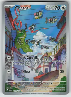 Pokemon Chatot Illustration Rare SV05: Temporal Forces 181/162 NM - Image 1