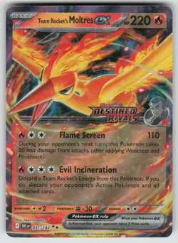 Pokemon Team Rocket's Moltres ex Double Rare SV10: Destined Rivals 031/182 NM - Image 1