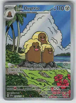 Pokemon Alolan Dugtrio Illustration Rare SV08: Surging Sparks 208/191 NM - Image 1