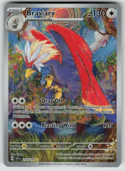 Pokemon Braviary Illustration Rare SV08: Surging Sparks 214/191 NM - Image 1