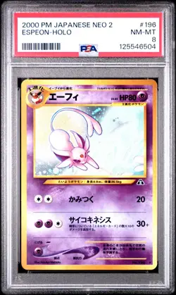 2000 POKEMON JPN NEO 2 #196 ESPEON-HOLO PSA 8 - Image 1