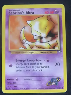 Sabrina's Abra 91/132 Common Gym Heroes Pokemon LP - Image 1