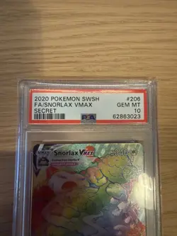 Snorlax VMAX 206/202 Sword & Shield Rainbow Secret PSA 10 Gem Mint Pokemon TCG - Image 3