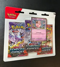 Pokemon TCG Scarlet & Violet Temporal Forces 3 Pack Triple Blister Cleffa Sealed - Image 2