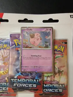 Pokemon TCG Scarlet & Violet Temporal Forces 3 Pack Triple Blister Cleffa Sealed - Image 4