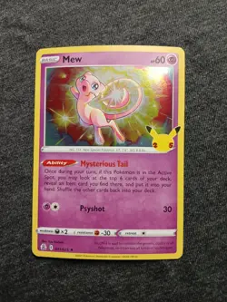 Pokemon TCG Mew 011/025 Celebrations 25th Anniversary Holo Rare NM - Image 1