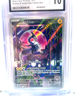 2023 POKEMON GEM MINT MIRAIDON BLACK STAR PROMO # 013 HOLO GRADE 10 AWESOME ! - Image 2