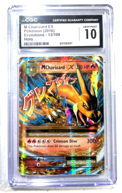 2016 VINTAGE POKEMON GEM MINT GRADE 10 # 13/108 M CHARIZARD EX AWESOME !!! - Image 1